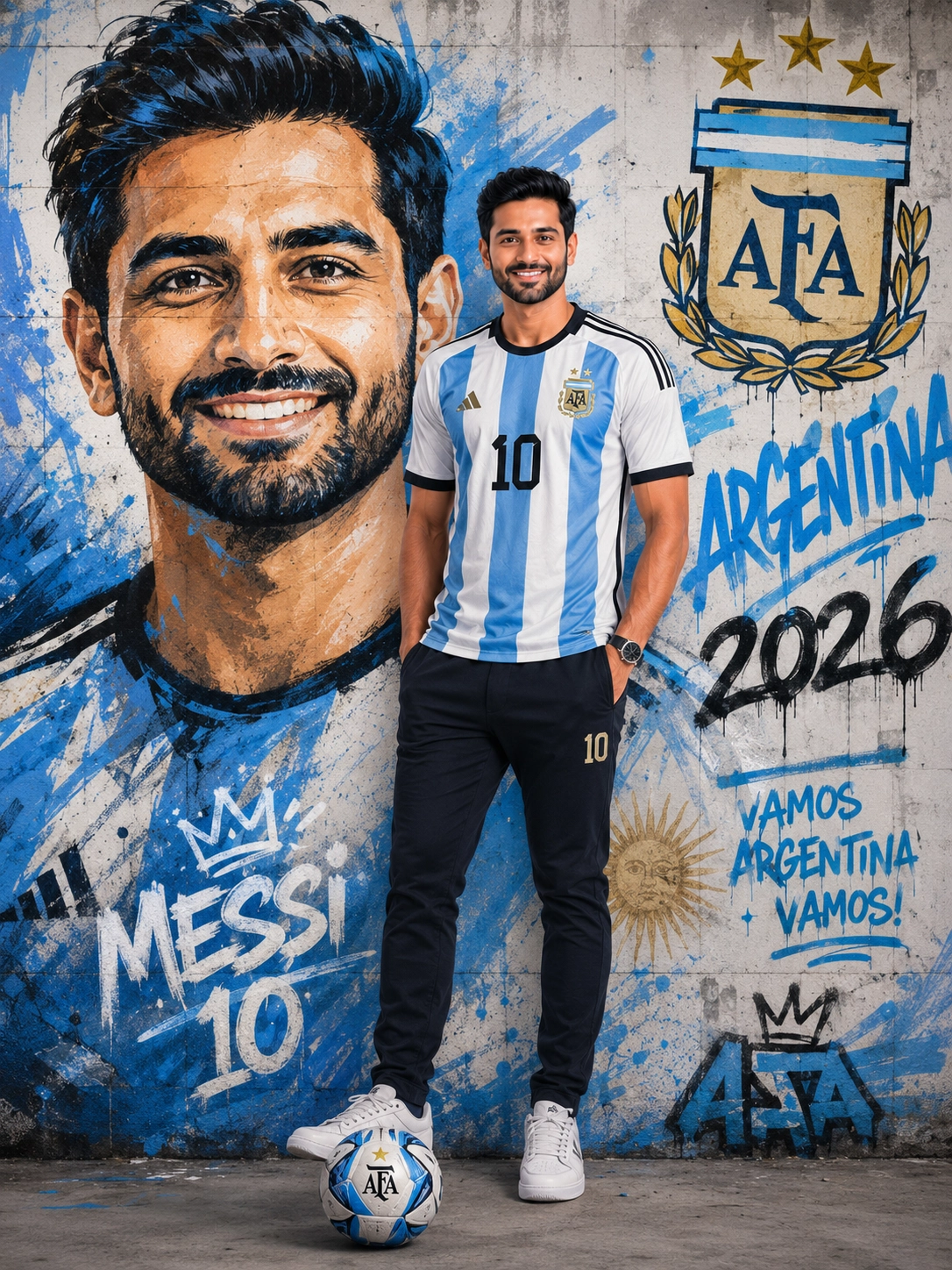 Argentina 2026 Football Graffiti AI Poster