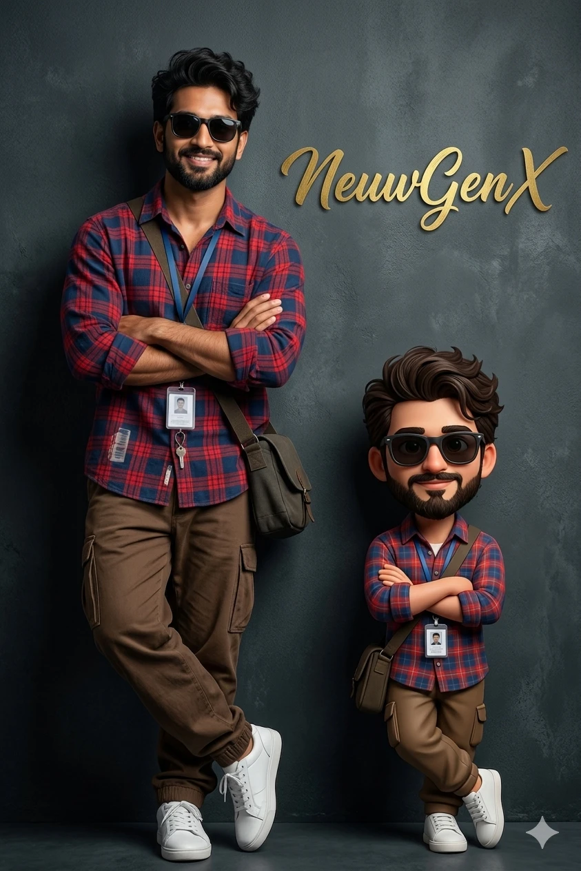 Young Man with Custom 3D Pixar-Style Avatar Portrait