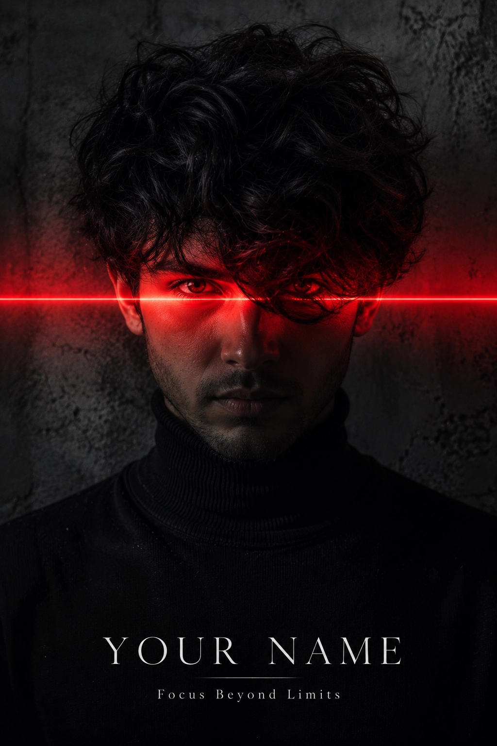 Futuristic portrait with red accent