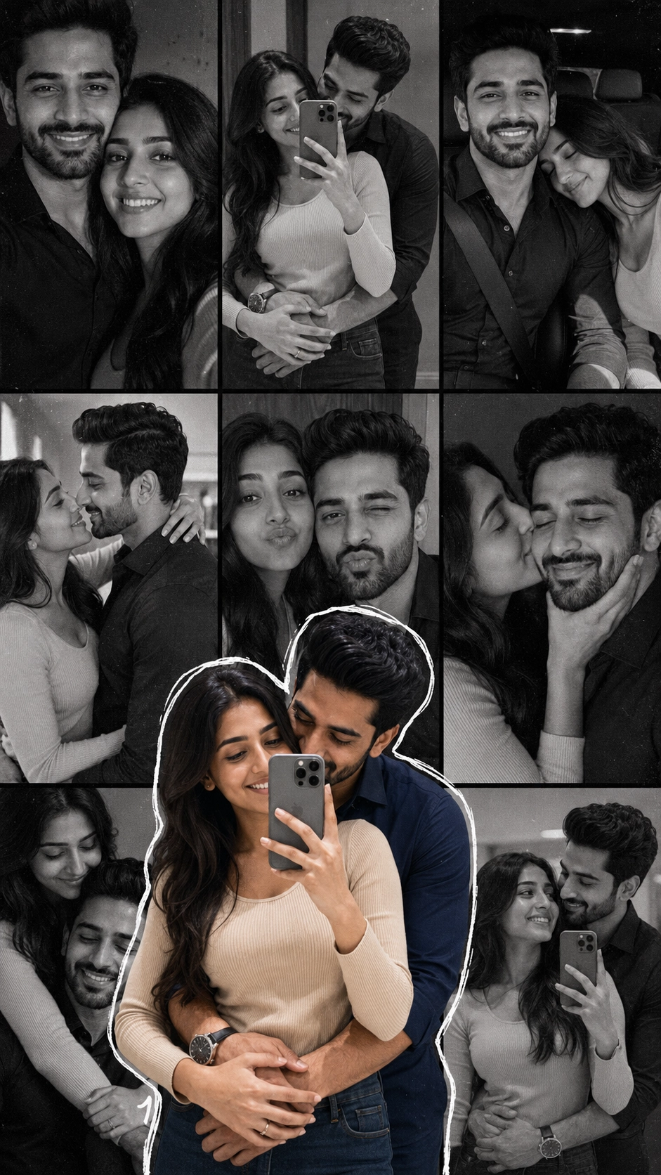 Romantic Couple Selfie Collage