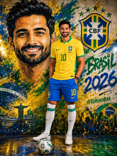 Brazil 2026 Football Graffiti AI Poster