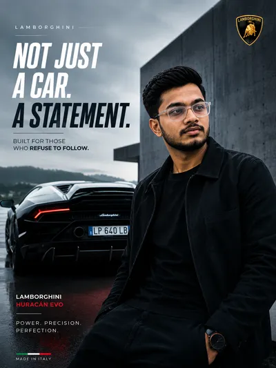 luxury automotive advertisement poster