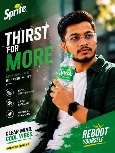 commercial advertisement poster for Sprite Lemon-Lime