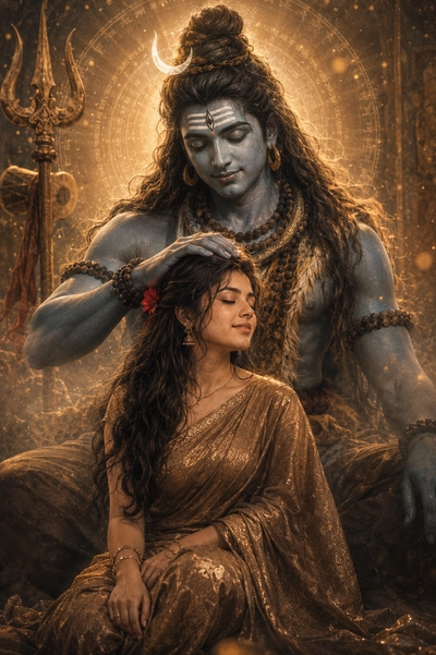 Divine blessing in golden light