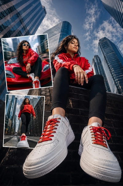 Urban fashion in a vibrant cityscape