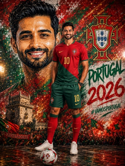 Portugal 2026 Football Graffiti AI Poster