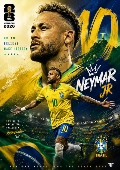 Neymar Jr FIFA World Cup 2026 Poster