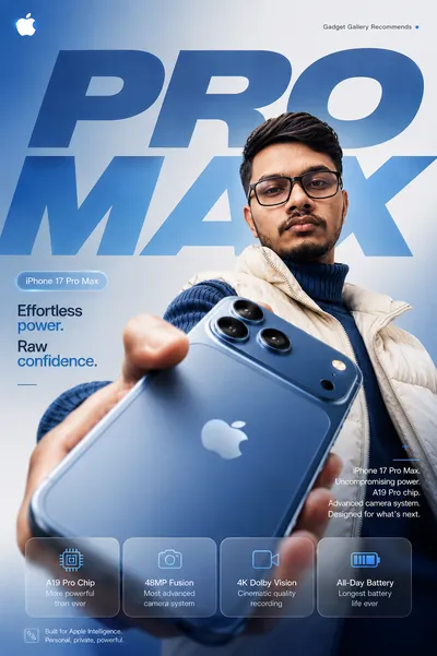 Pro smartphone campaign poster , AI prompt