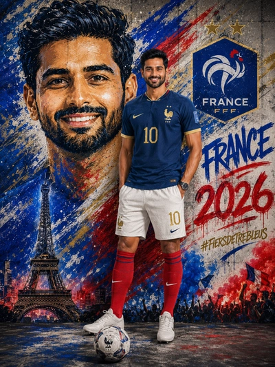 France 2026 Football Graffiti AI Poster