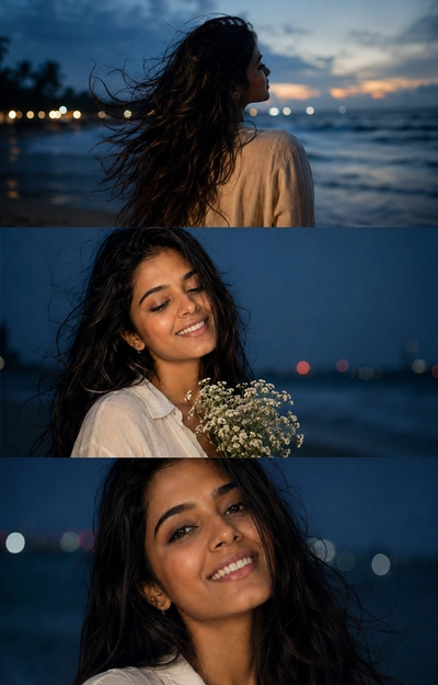 Beach Sunset Portrait Photography AI Prompt