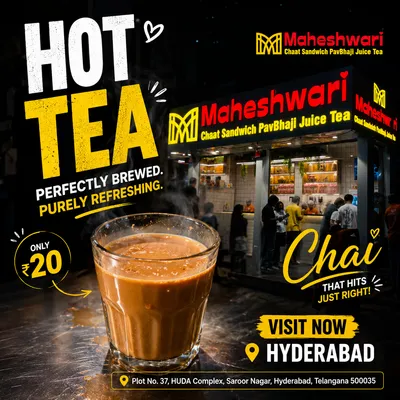 Premium Cafe & Street Chai Marketing Poster