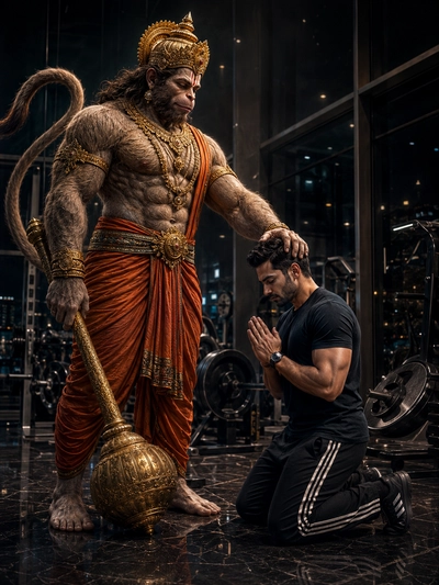 Hanuman Blessing the Gym Warrior