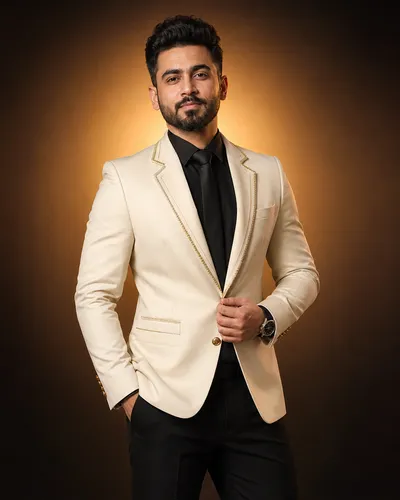 Confident elegance in studio light