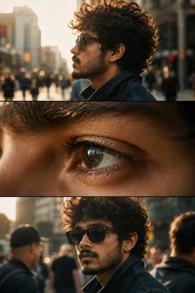 Golden street portrait